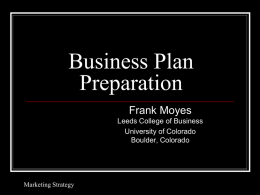 Business Plan Preparation ESBM 4830 & EMEN 4825