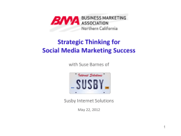 NorCal BMA Strategic Thinking for Social Media Marketing