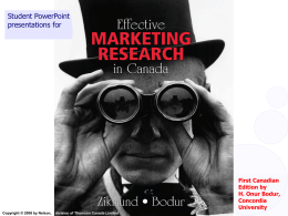 Cover Page - Effective Marketing Research in Canada
