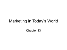 Marketing in Today`s World