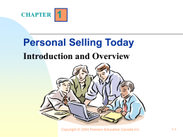 Chapter 1-Personal Selling Today