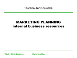 marketing planning - Serwis Informacyjny WSJO