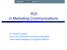 Return on Investment in the Marketing Communications