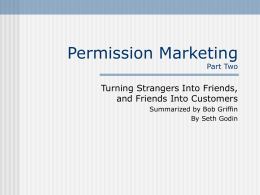 Permission Marketing - Bob Griffin`s Web Site