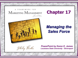 Managing the Sales Force