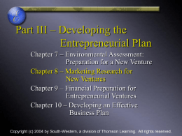 Part I – Entrepreneurship in the Twenty