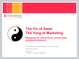 The Yin of Sales, The Yang of Marketing