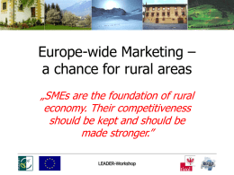 Europaweites Marketing – Chance für ländliche Gebiete