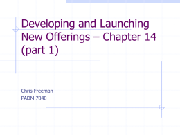 Developing and Launching New Offerings – Chapter 14 (part 1)