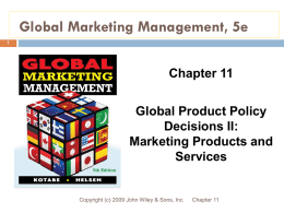 GLOBAL POLICY AND PRICING DECISIONS II