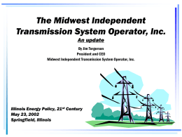 The Midwest Independent Transmission System Operator, Inc.