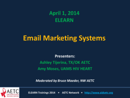 Welcome to the ELearn Committee Presentation