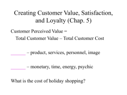Product, services, personnel, and image value