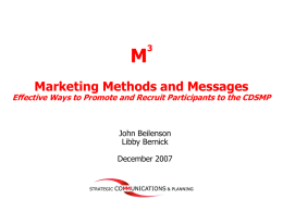 What We Learned: CDSMP Marketing 3