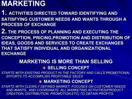 marketing activities directed toward identifying and satisfying