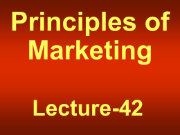 Principles of Marketing - Learning Management System