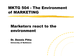 PHMY 529 - The Environment of MARKETING