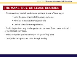 Chapter 14 - PPT 14 PART II Business to Business Marketing