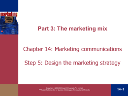Chapter 14 Marketing Communication and Promotional Management