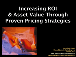 Pricing Workshop: Dollars and Sense for Increased Asset Value