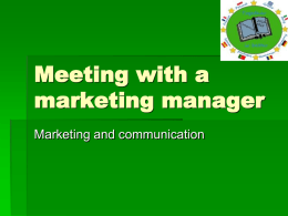 Meeting with a marketing manager