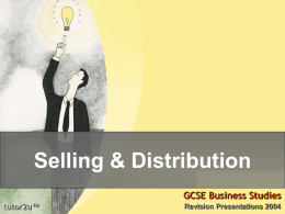 Selling & Distribution