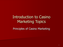 Principles of Casino Marketing