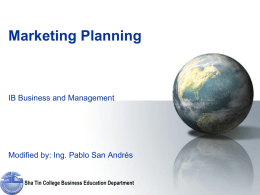 Sha Tin College Business Education Department Marketing
