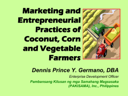 pakisama marketing presentaiton coconut corn vegetables