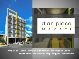 MARKET POSITIONING for DIAN PLACE