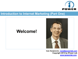 1 – Introduction to Internet Marketing – Opportunity
