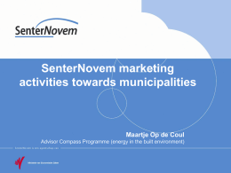 Marketing activities towards municipalities