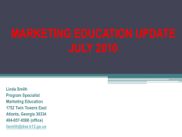 Marketing Education Update - GADOE Georgia Department of
