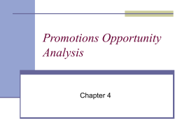 Steps in Promotions Opportunity Analysis