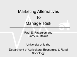 Marketing Alternatives to Manager Risk