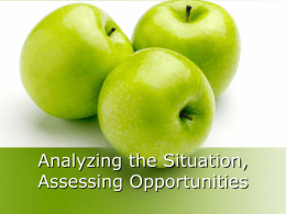 Analyzing the Situation, Assessing Opportunities