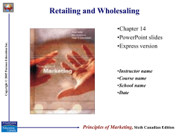 Wholesaler Marketing Decisions