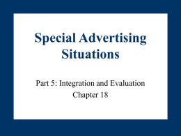 Chapter Eighteen: Special Advertising Situations