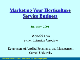 Cornell Horticultural Business Management and Marketing Program