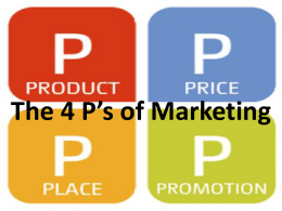The 4 P`s of Marketing