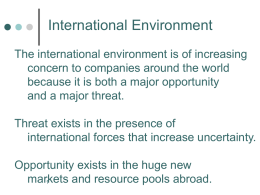 Managing the International Environment