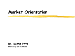 Market Orientation - University of Baltimore Home Page web services