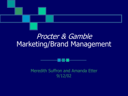Procter & Gamble Marketing/Brand Management