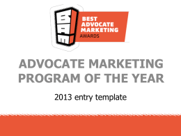 advocate marketing program of the year