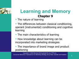 Learning, Memory and Product Postioning