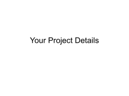 Your Project details