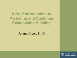 Intro to Marketing and Relationship Marketing