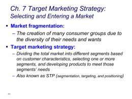 Steps in the Target Marketing Process