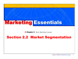 Market Segmentation - Marketing1atRHS2011