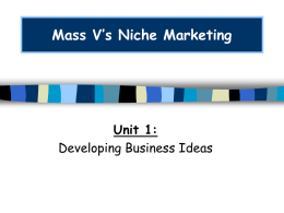 Mass and Niche marketing